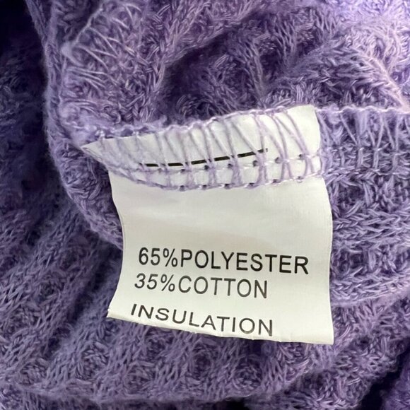 Uhapy Womens Casual Top Purple Long Sleeve Twist Front Waffle Knit Small - Picture 9 of 10